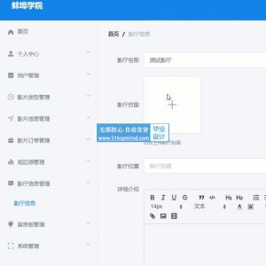 springboot+vue蚌埠学院电影院在线售票系统java412