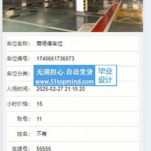 小程序 商场停车场管理系统